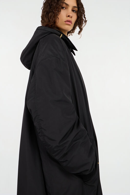 RC Long black down jacket with hood RC Long black down jacket with hood NERO 191101 VQT810-SB001
