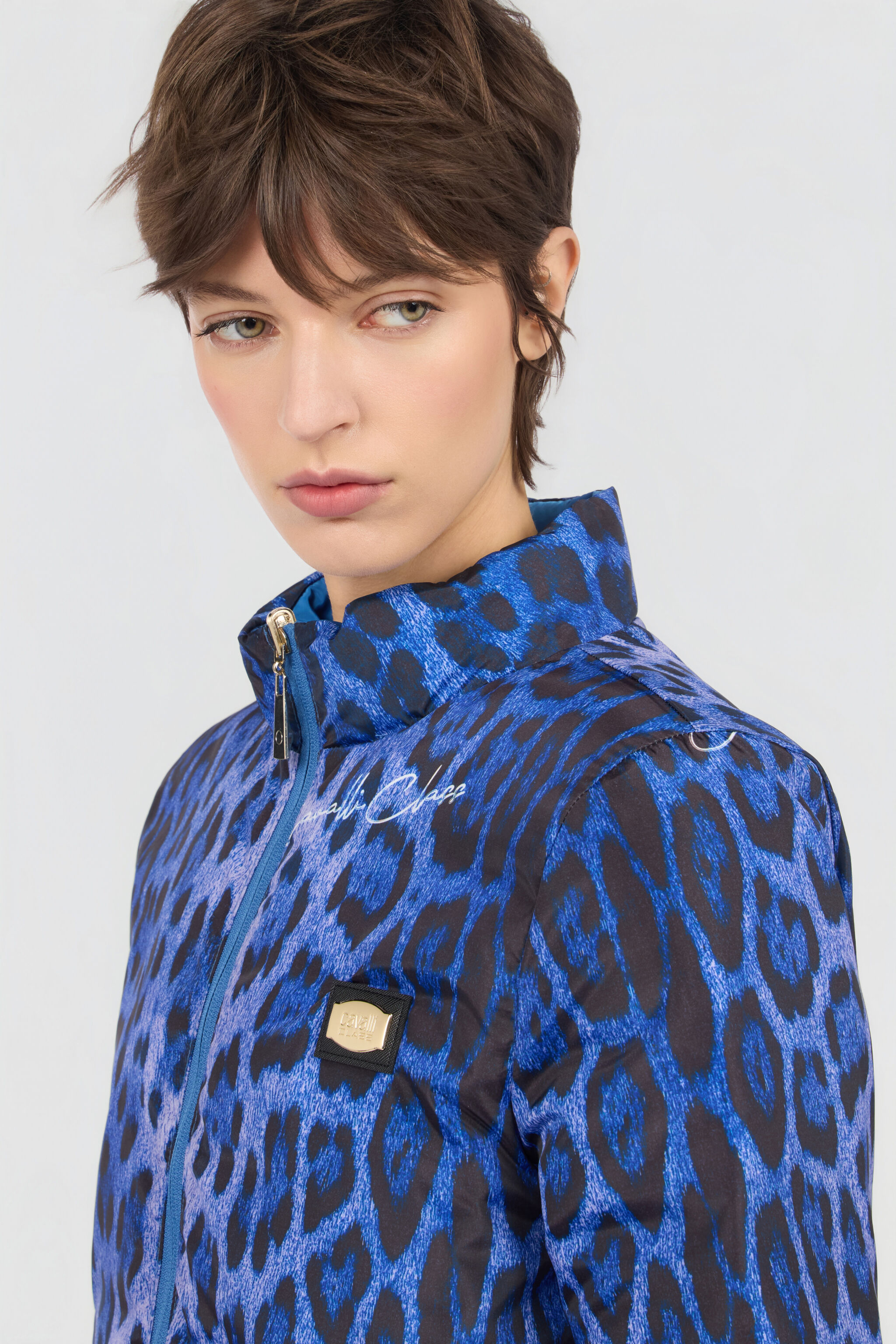 Bomber in Leopard Print in Leo Natural Blue/Blu for Women