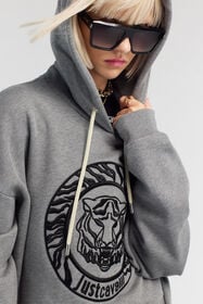 JC Just Cavalli Tiger Logo Front-Pocket Sweatshirt Gris RRT973-RR235