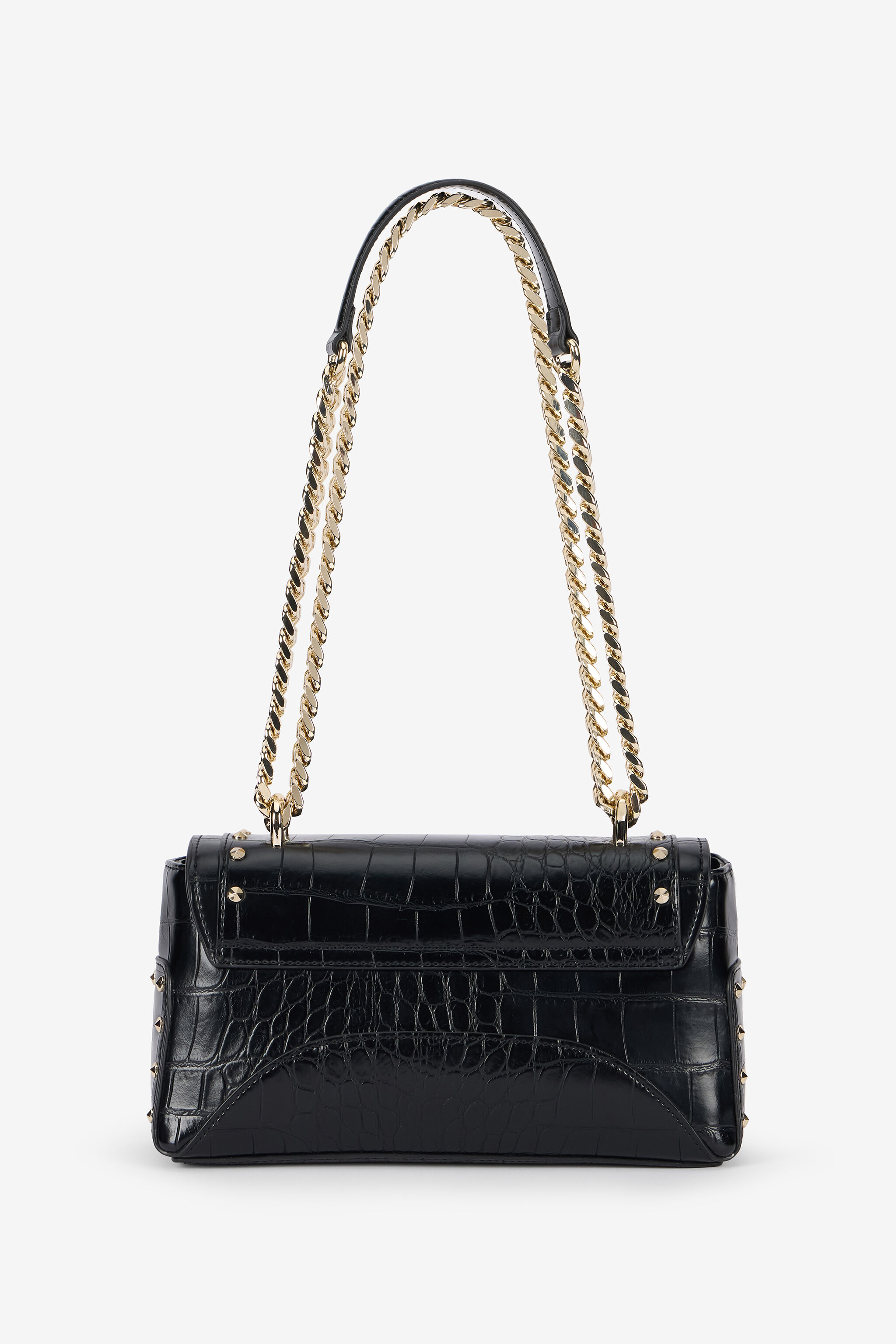 JC Black Croc-Effect Studded Shoulder Bag JC Black Croc-Effect Studded Shoulder Bag BLACK VFB080-VF712