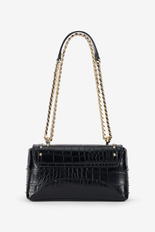 JC Black Croc-Effect Studded Shoulder Bag JC Black Croc-Effect Studded Shoulder Bag BLACK VFB080-VF712