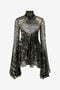 RC Mini-robe en soie avec imprimé Fur BLACK/BEIGE XWT101-CKT79