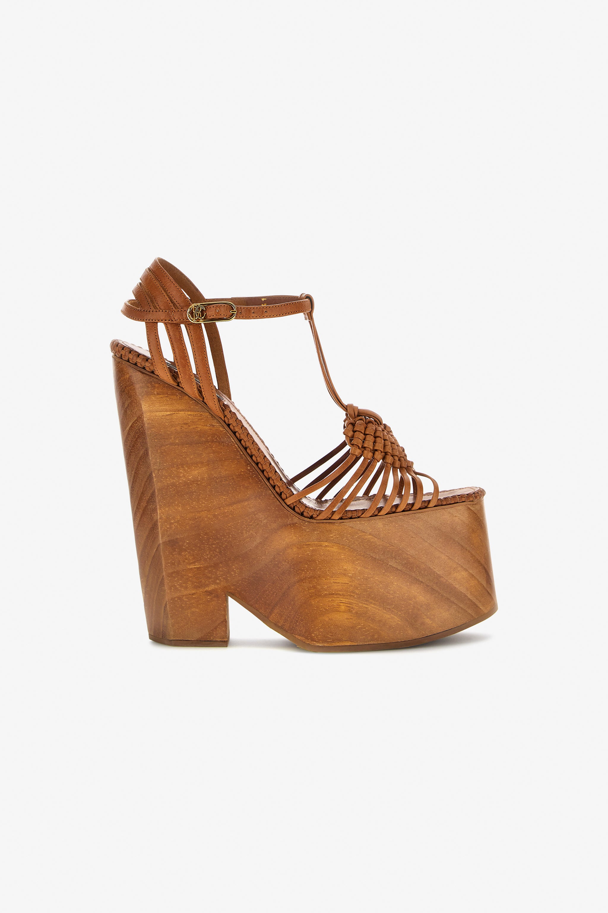 RC Platform sandals with strap Brown SWS006-PZ899