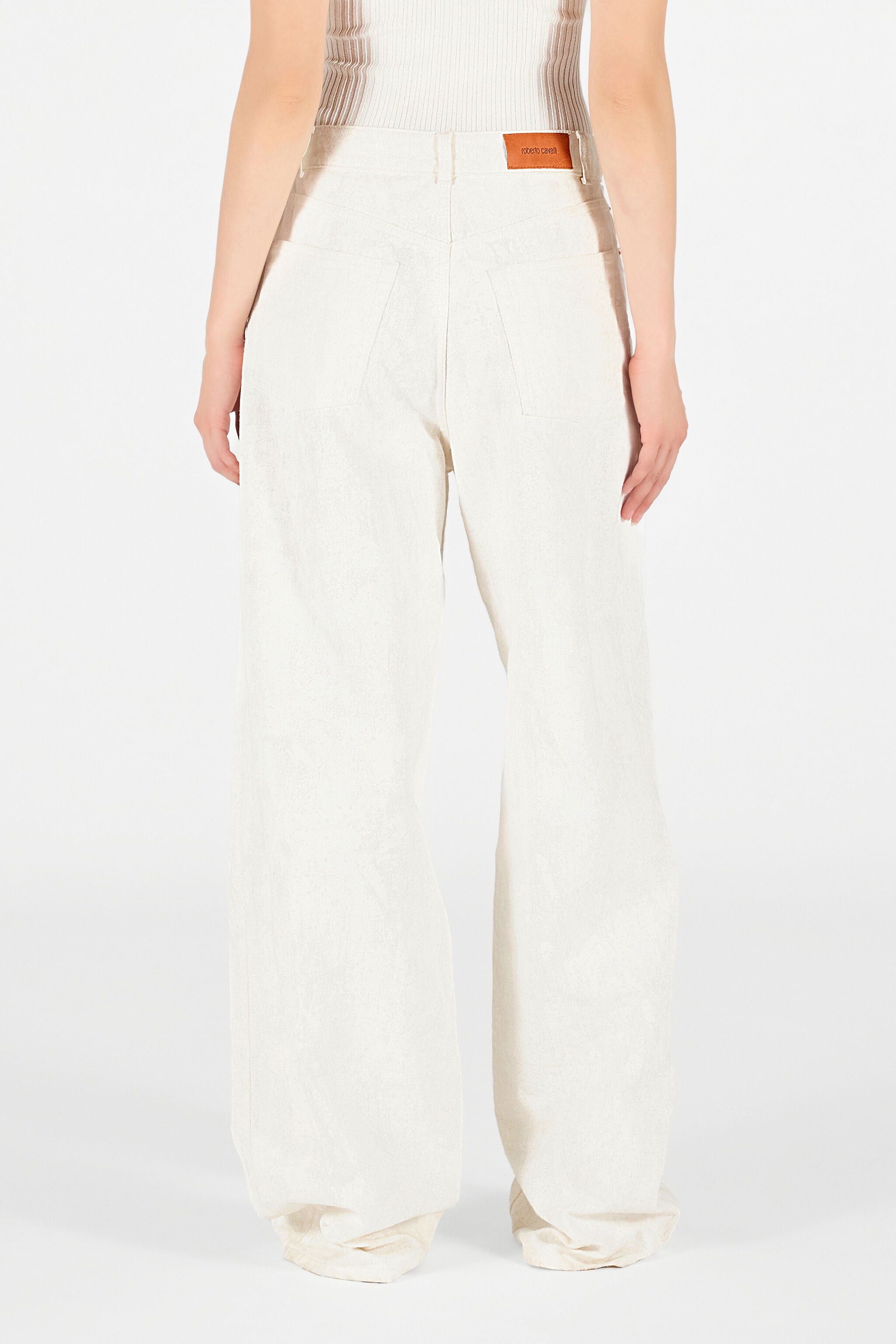 RC Wall Print Wide Leg Trousers RC Wall Print Wide Leg Trousers White UWT207-LG016