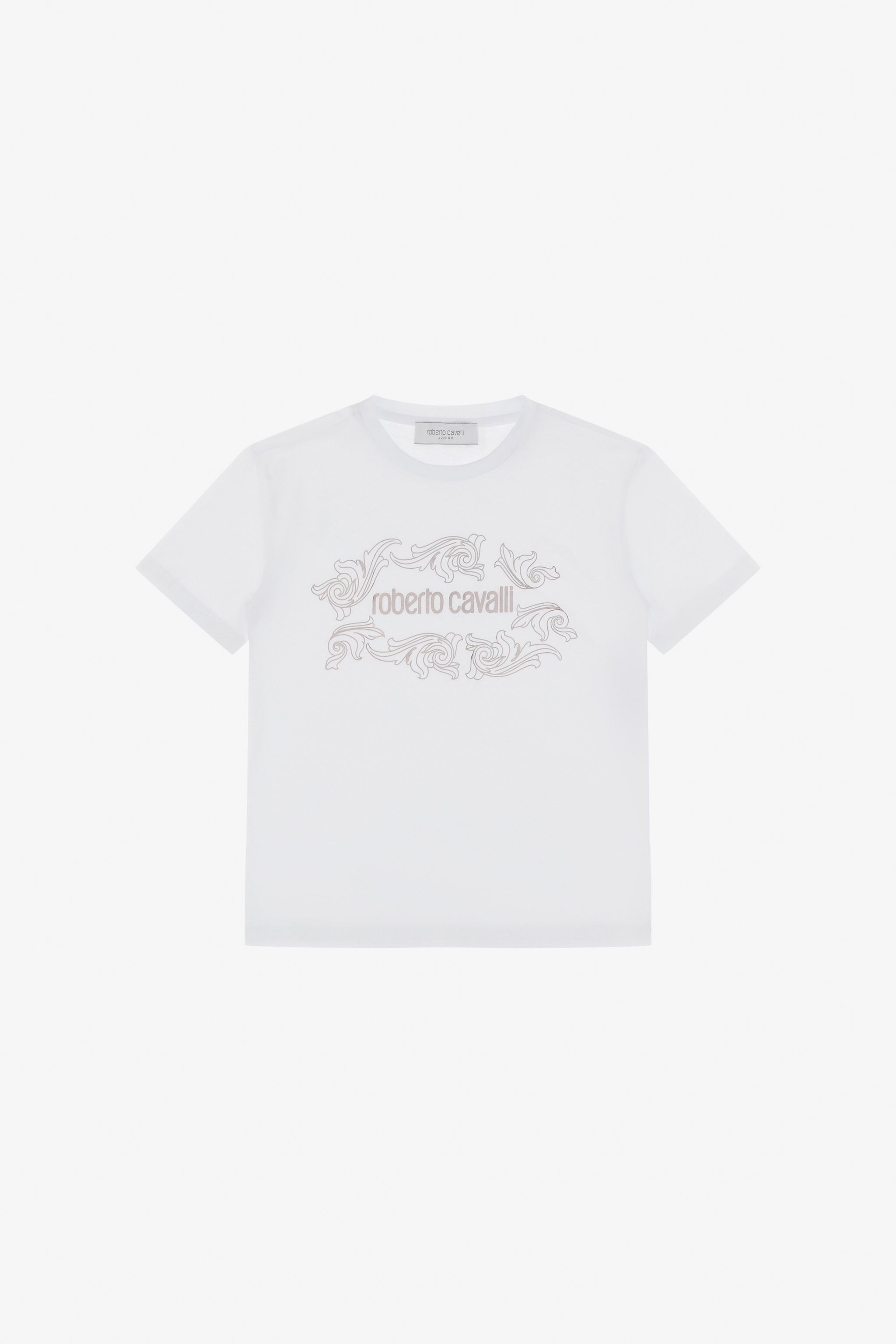 JU T-Shirt Mit Logo Und Verzierung JU T-Shirt Mit Logo Und Verzierung Weiß TJT60T-JD001