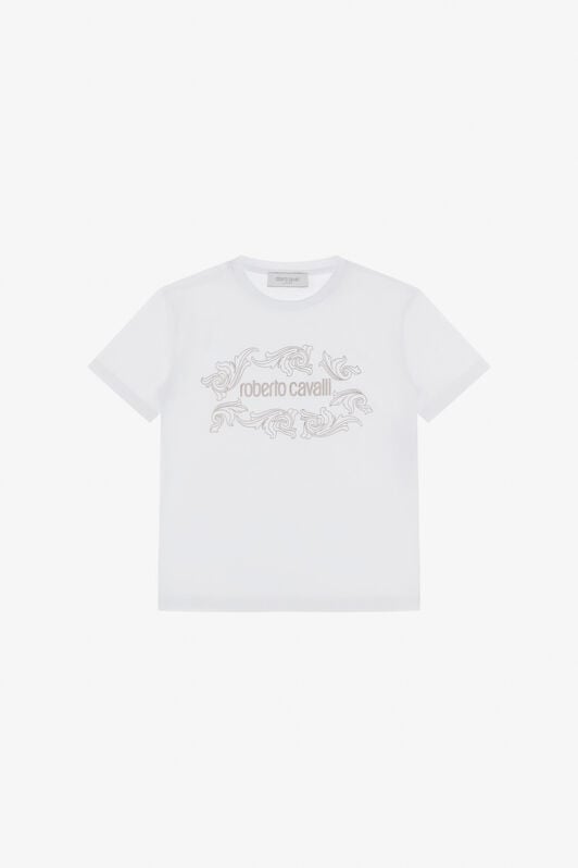JU T-Shirt Mit Logo Und Verzierung JU T-Shirt Mit Logo Und Verzierung Weiß TJT60T-JD001