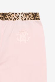 JU Pink Joggers With Leopard Waistband BABY PINK TJT24O-CF050
