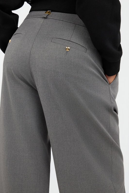 JC Grey Pleated Wide Leg Trousers GRIGIO MELANGE VFT148-VF227
