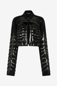 RC Black Cropped Cardigan With Zebra Motif BLACK XWM901-MA005