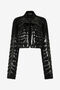 RC Cardigan Cropped Nero Con Motivo Zebra RC Cardigan Cropped Nero Con Motivo Zebra BLACK XWM901-MA005