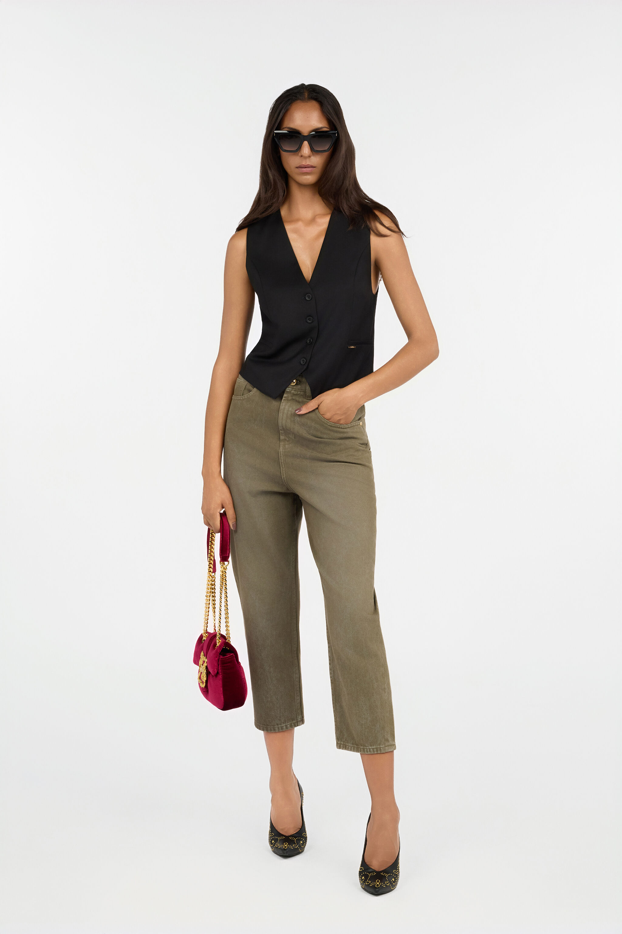 JC Olive Green Cropped Jeans JC Olive Green Cropped Jeans VERDE 185 VFJ033-VF242