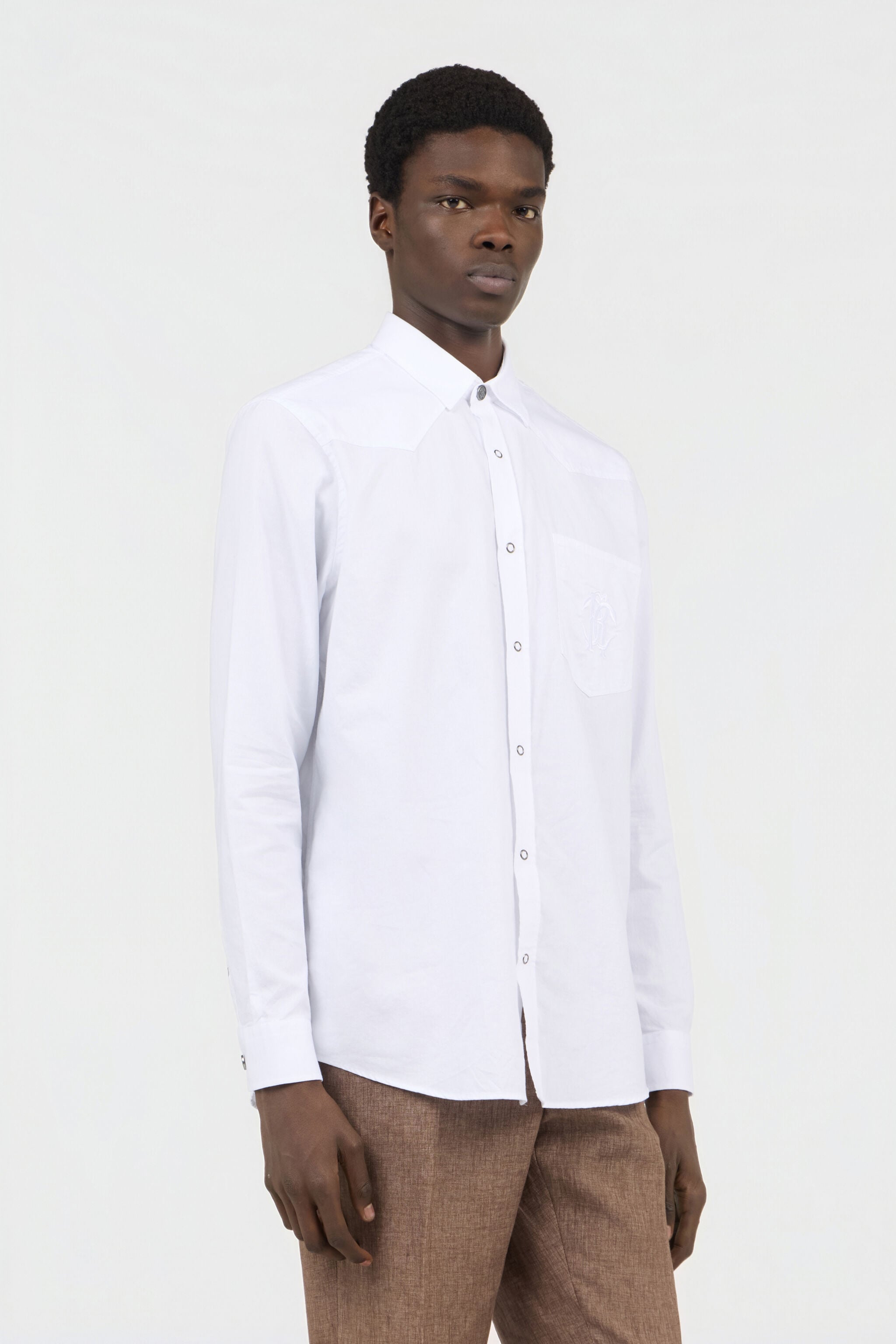 RC White Cotton Shirt With Monogram RC WHITE SOT70H-FN053
