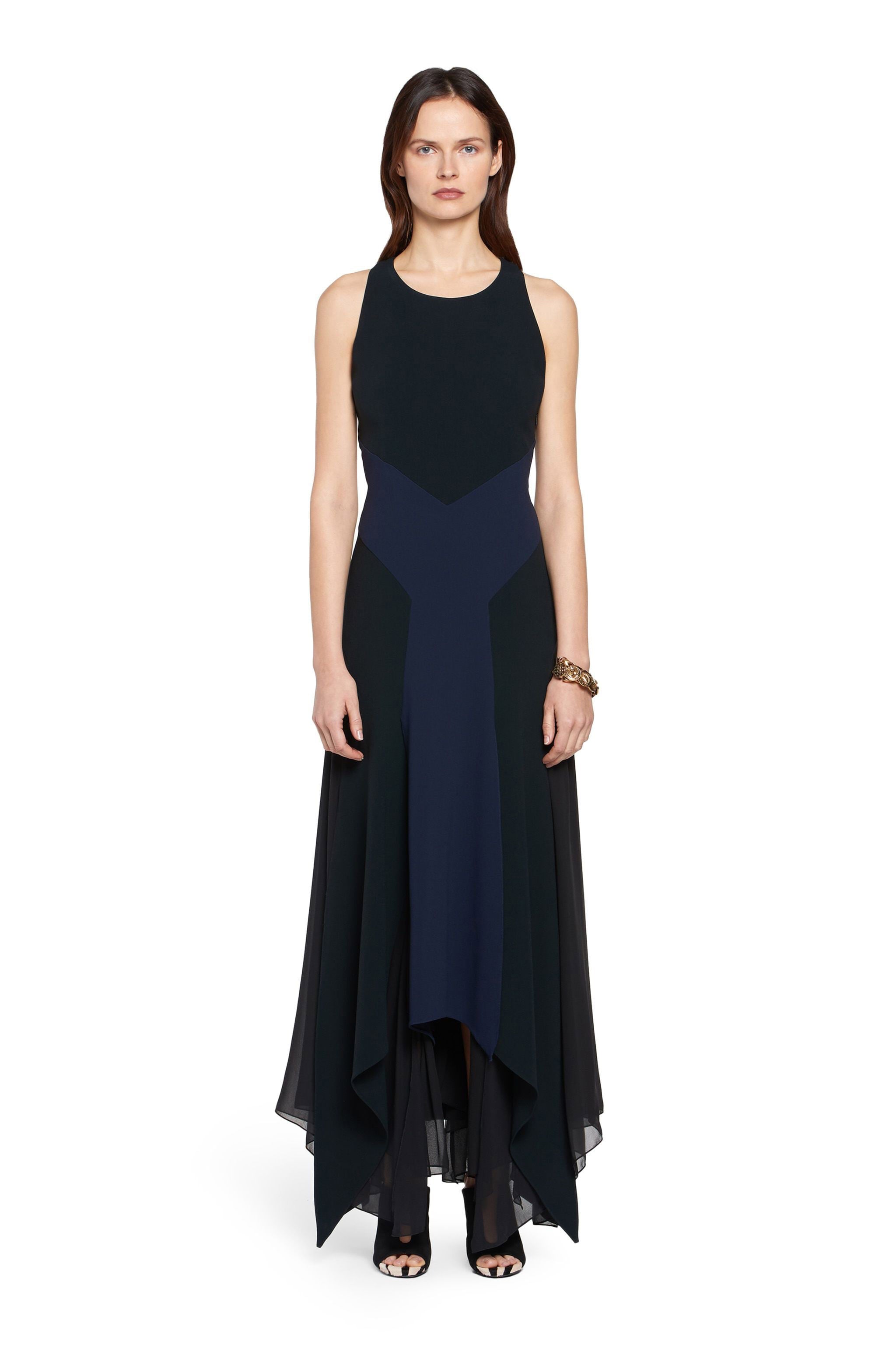 RC Long black and navy silk dress RC Long black and navy silk dress Dark blue HQT130-HR005