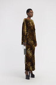 RC Leopard print velvet dress Dark brown RKR124-FY058