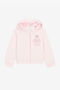 JU Teddy Bear-Embroidered Cotton Hoodie Rosa RJT905-CF050