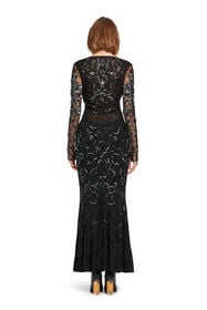 RC Mosaic embellished fishtail dress Black IWR116-RT020
