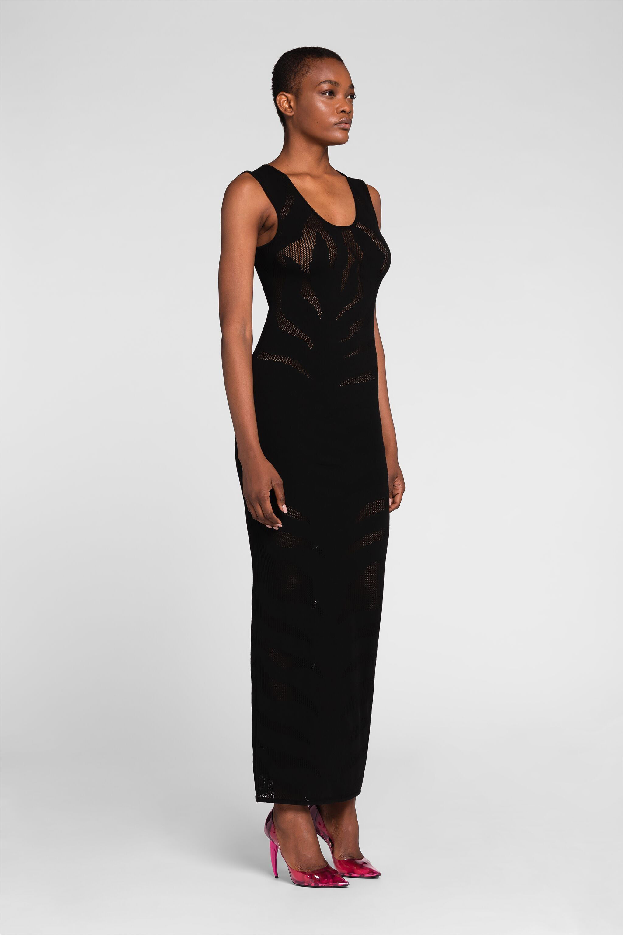 RC Zebra-Jacquard Maxi Dress RC Zebra-Jacquard Maxi Dress Black OQM114-MI030