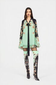 RC Minivestido con Estampado Kimono GREEN/BLACK XQT131-7HT25