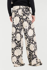 RC Pure Silk Pants With Floral Print RC Pure Silk Pants With Floral Print Black/White VQT210-TYP71