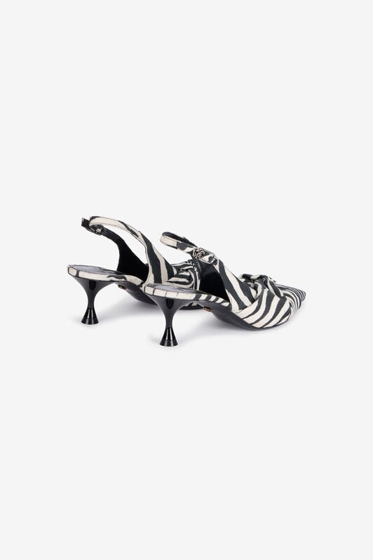 RC Zebra Print Slingbacks With Knotted Detail RC Zebra Print Slingbacks With Knotted Detail Black/White UKS012-SMC77