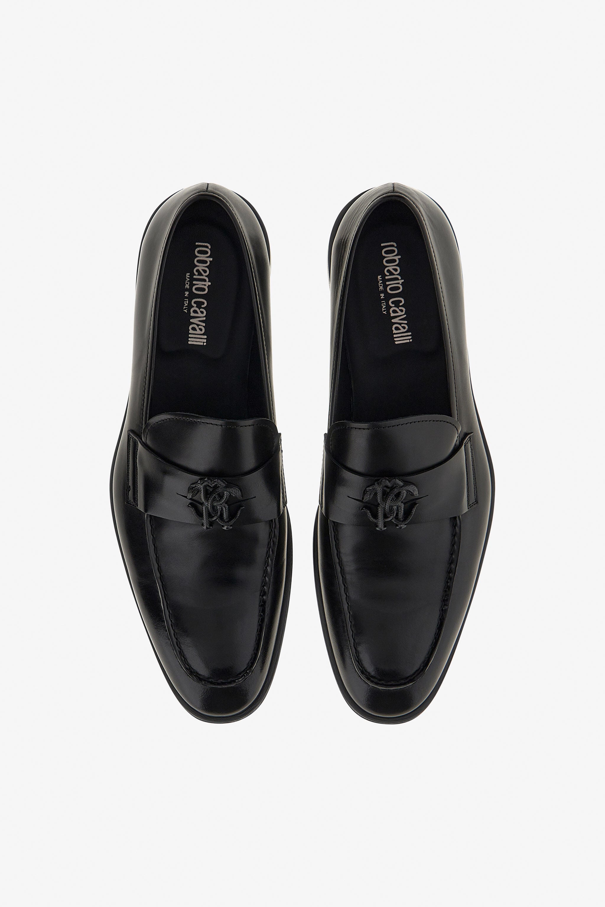 RC Loafers with Monogram Mirror Snake Schwarz RRS022-PZA84