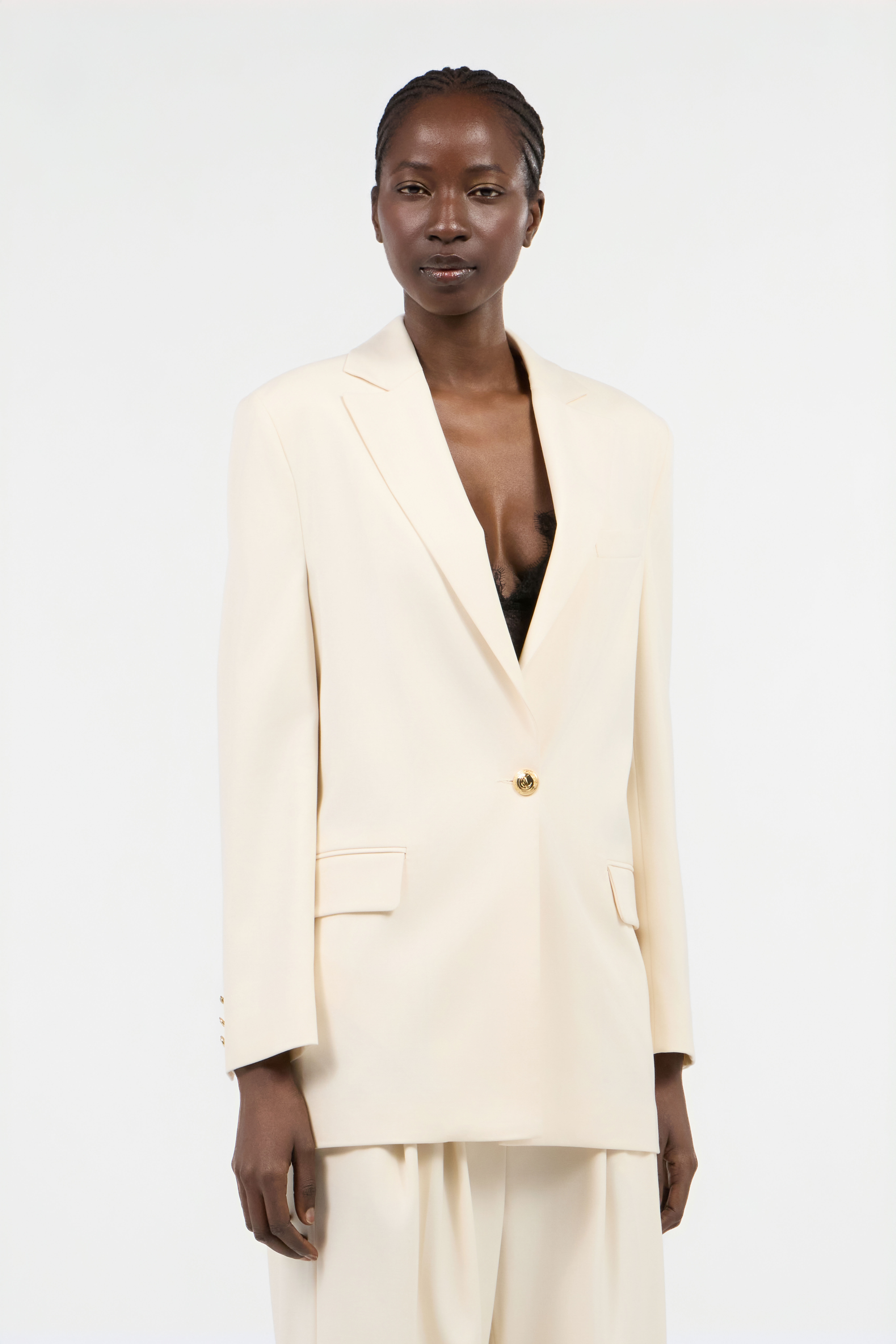 JC Blazer Crème Avec Détail Logo JC Blazer Crème Avec Détail Logo OFF WHITE UFT194-UF260