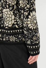 RC Jersey De Mezcla De Lana A Flores Negro/Blanco VNM604-MQ027
