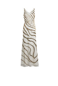 RC Zebra bead embroidered gown BEIGE/ORO HQR194-RT020
