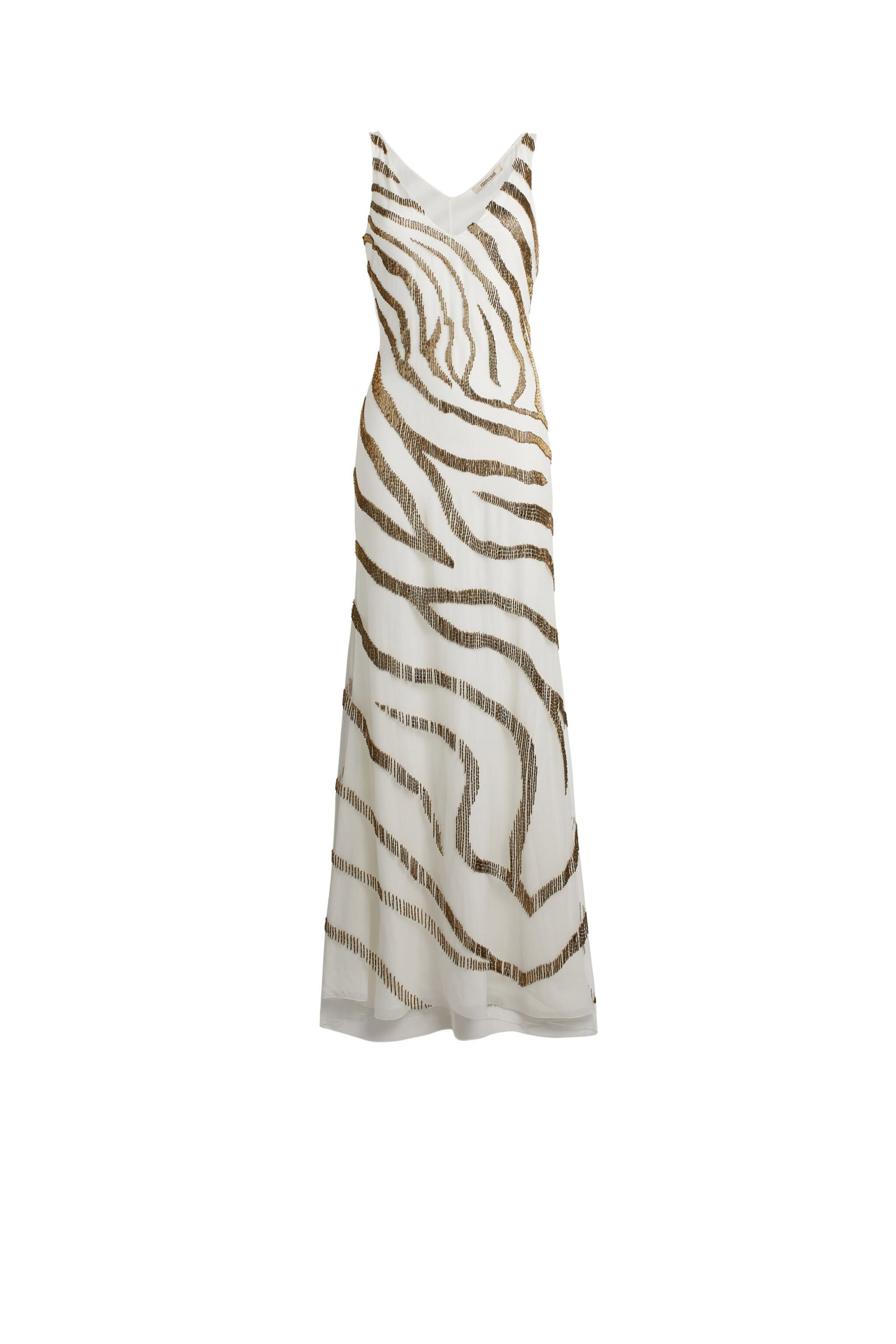RC Zebra bead embroidered gown RC Zebra bead embroidered gown BEIGE/ORO HQR194-RT020