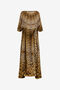 RC Long silk dress with Jaguar Skin print NATURALE VWT180-SQR80