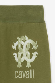 JU Logo-print cotton track pants Dark green QJT272-CF050
