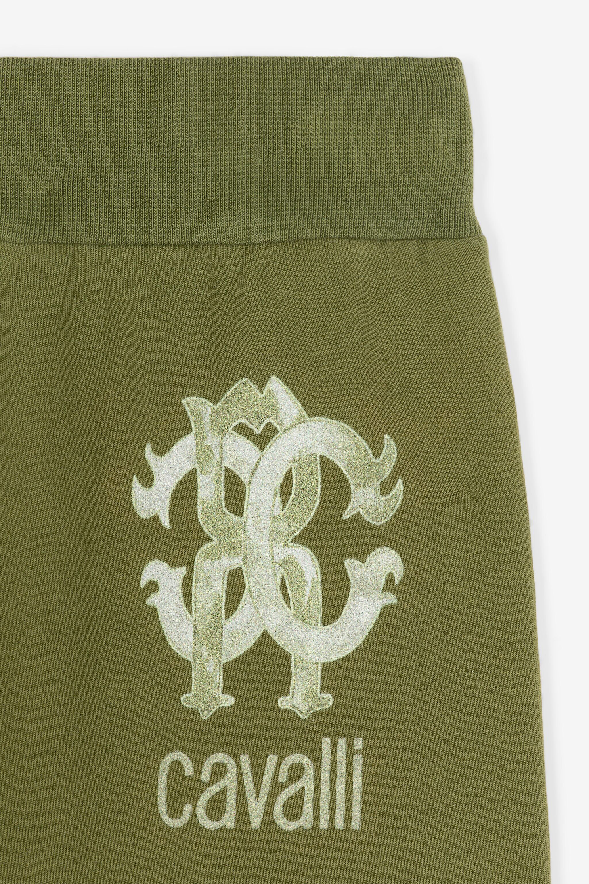 JU Logo-print cotton track pants Dark green QJT272-CF050