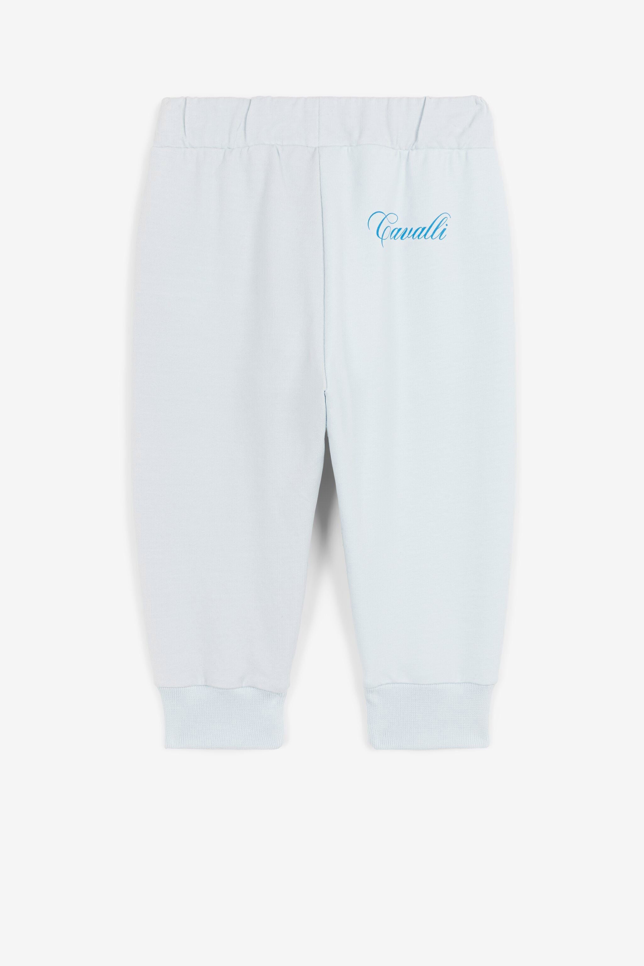 JU Logo-print track pants JU Logo-print track pants Baby blue QJT254-CF050