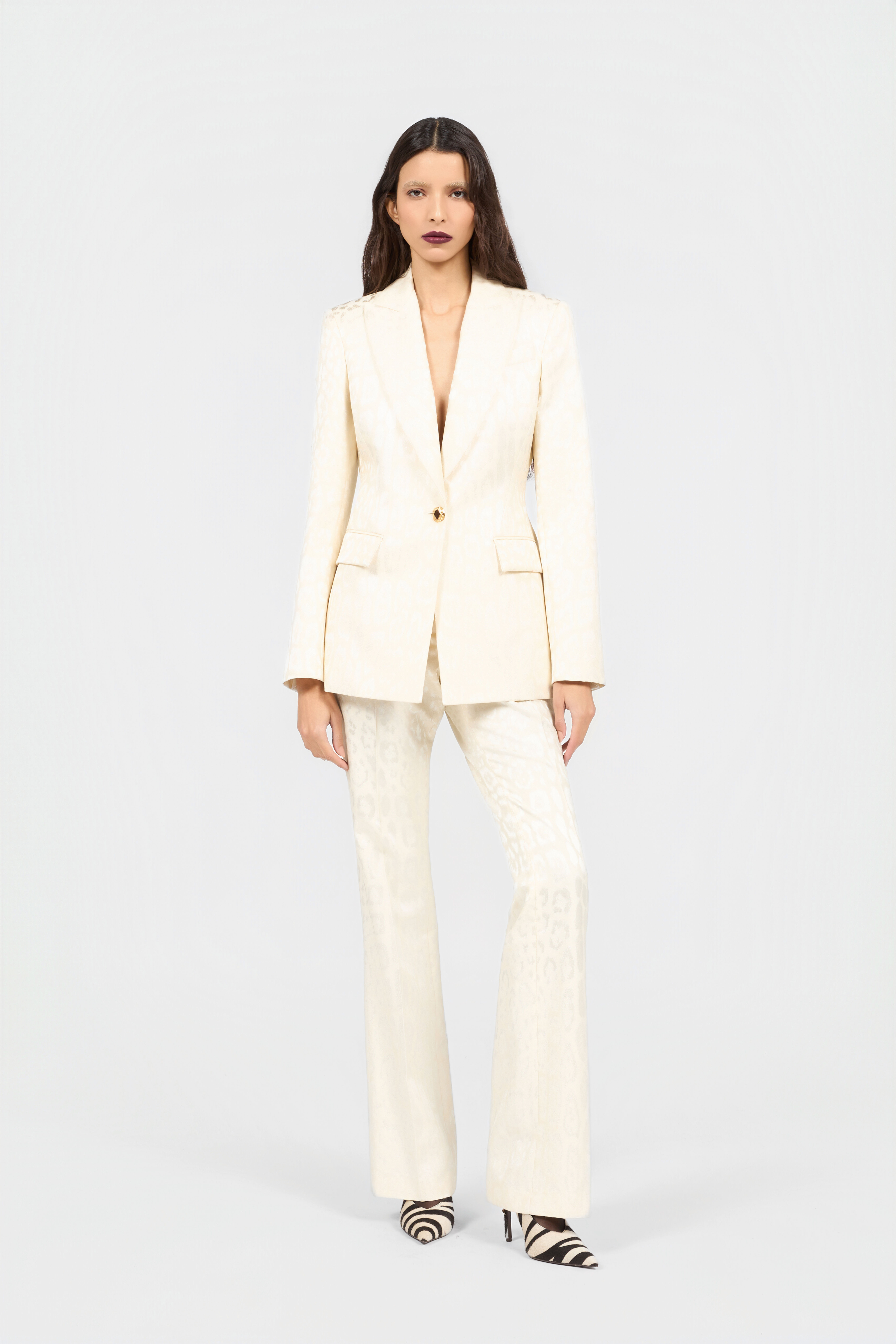 RC Pantaloni Avorio Con Motivo Jaguar RC Pantaloni Avorio Con Motivo Jaguar IVORY XQT207-TJ033