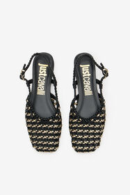 JC Slingback in Braided Design 899 BLACK + 929 GOLD WFS105-WF343
