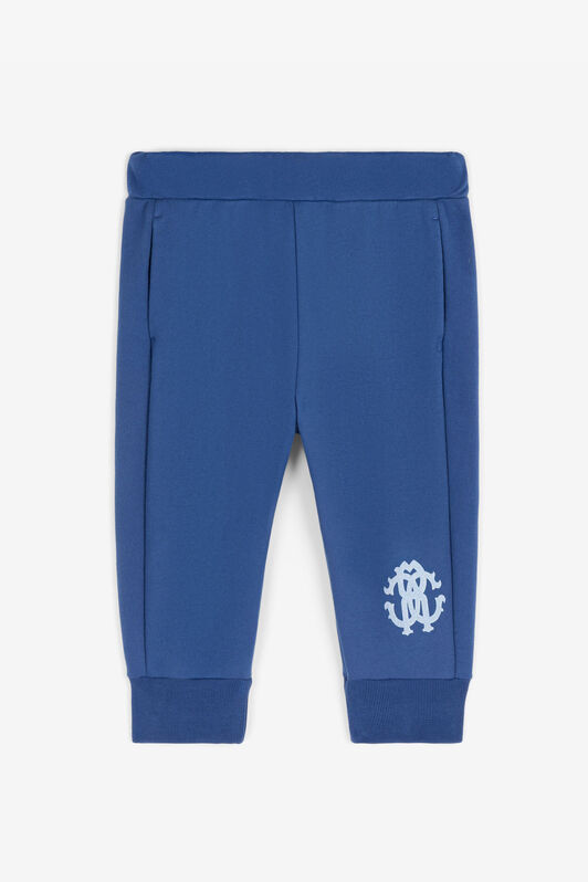 JU Pantalón de chándal de algodón con logotipo JU Pantalón de chándal de algodón con logotipo Azul RJT20D-CF050