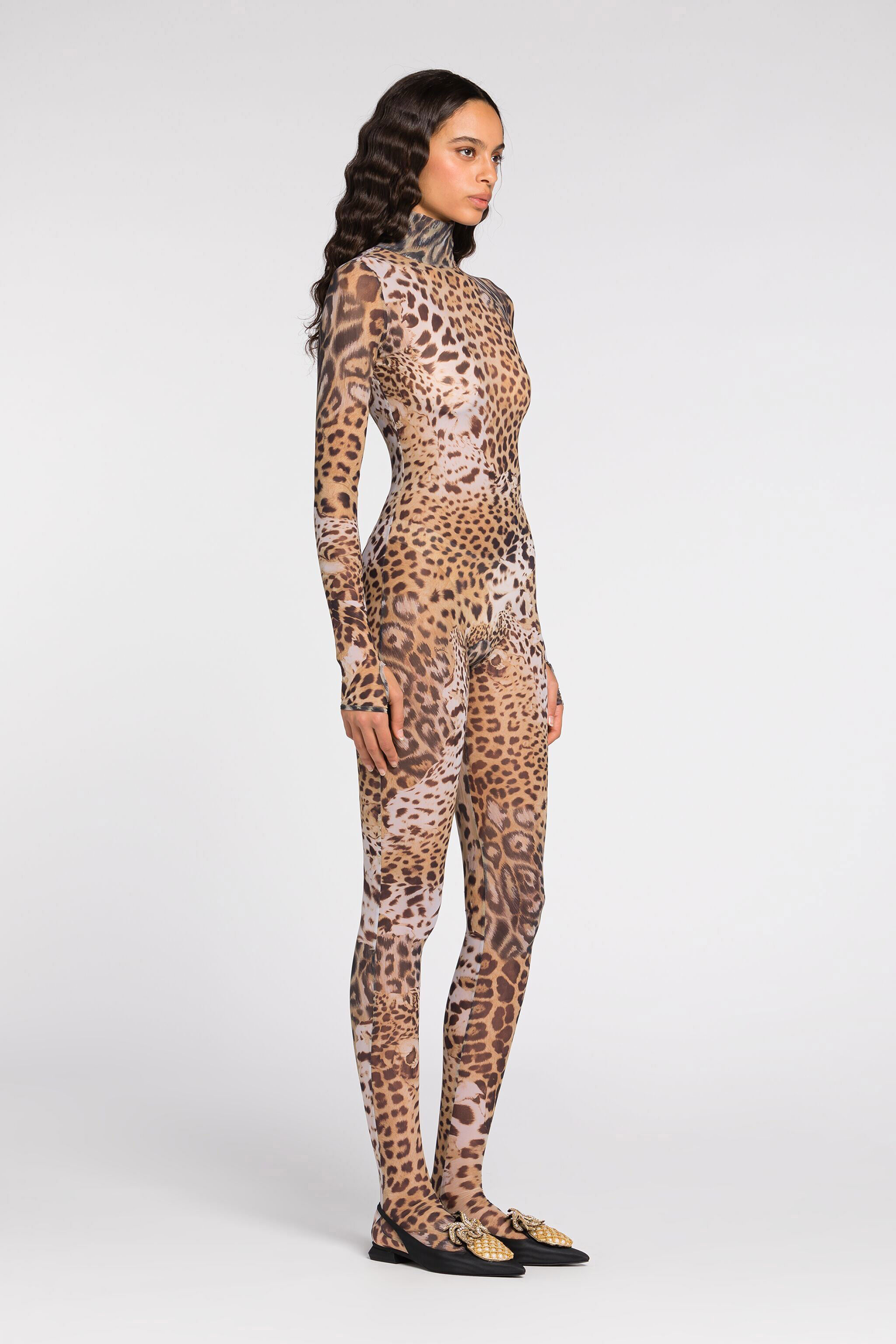 RC Leopard-print full-length jumpsuit RC Leopard-print full-length jumpsuit Light Brown QWT10A-TLG34