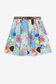 JU Sea-motif pleated skirt Light blue QJT311-7GG22