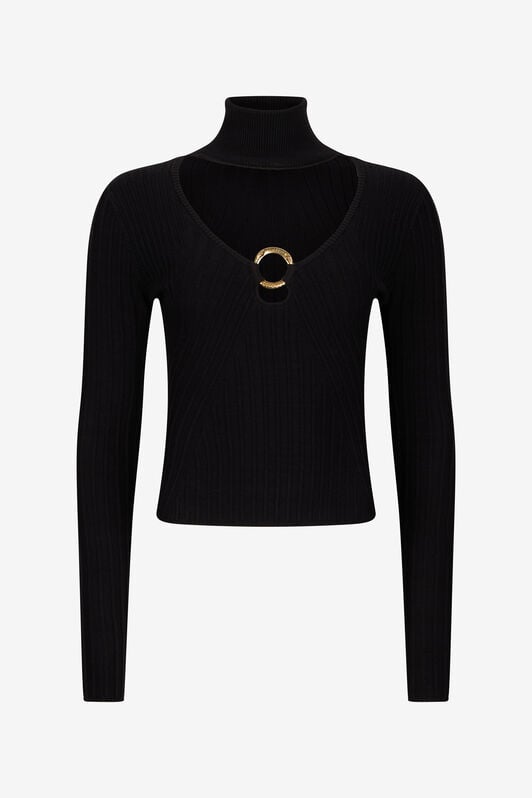 JC Black Cut-Out Turtleneck Sweater JC Black Cut-Out Turtleneck Sweater BLACK VFM039-VF295