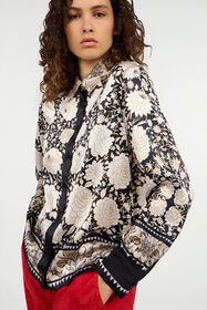 RC Black and Ivory Floral Print Shirt RC Black and Ivory Floral Print Shirt NERO/AVORIO VQT701-TYP71