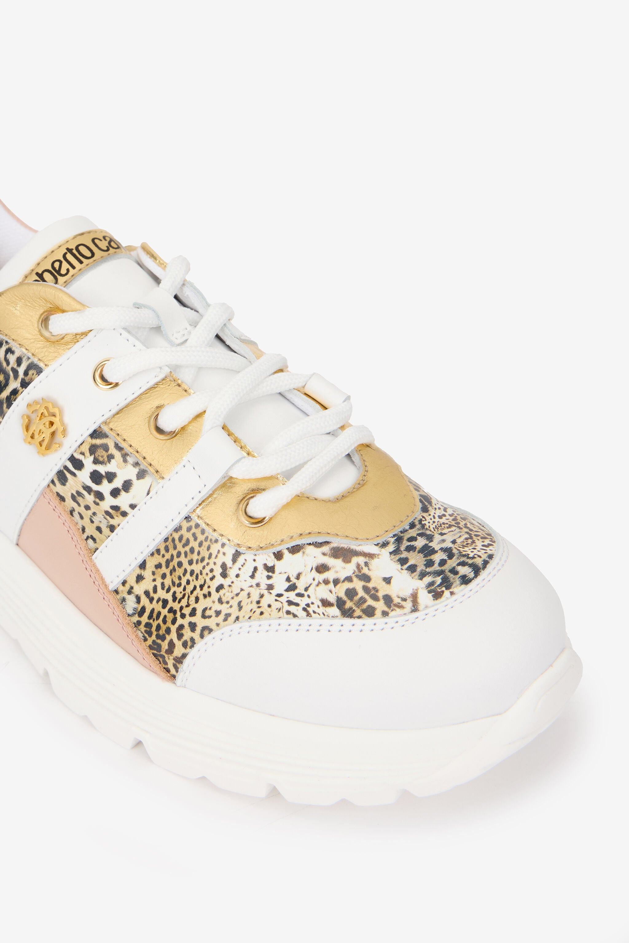 RC Sneakers Bianche e Leopardate Con Logo RC Sneakers Bianche e Leopardate Con Logo NUDE/JAGUAR QOS01G-PZO13