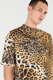 RC Cotton T-Shirt With Leopard Print Light brown VRT62B-3PH91