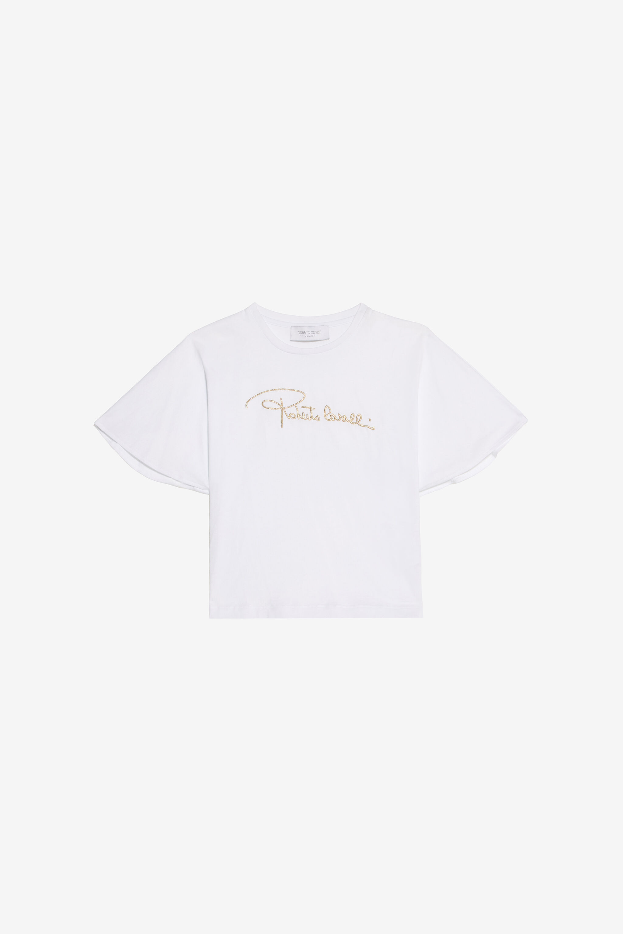 JU White T-Shirt With Embroidered Signature JU White T-Shirt With Embroidered Signature OPTICAL WHITE VJT62A-JD001