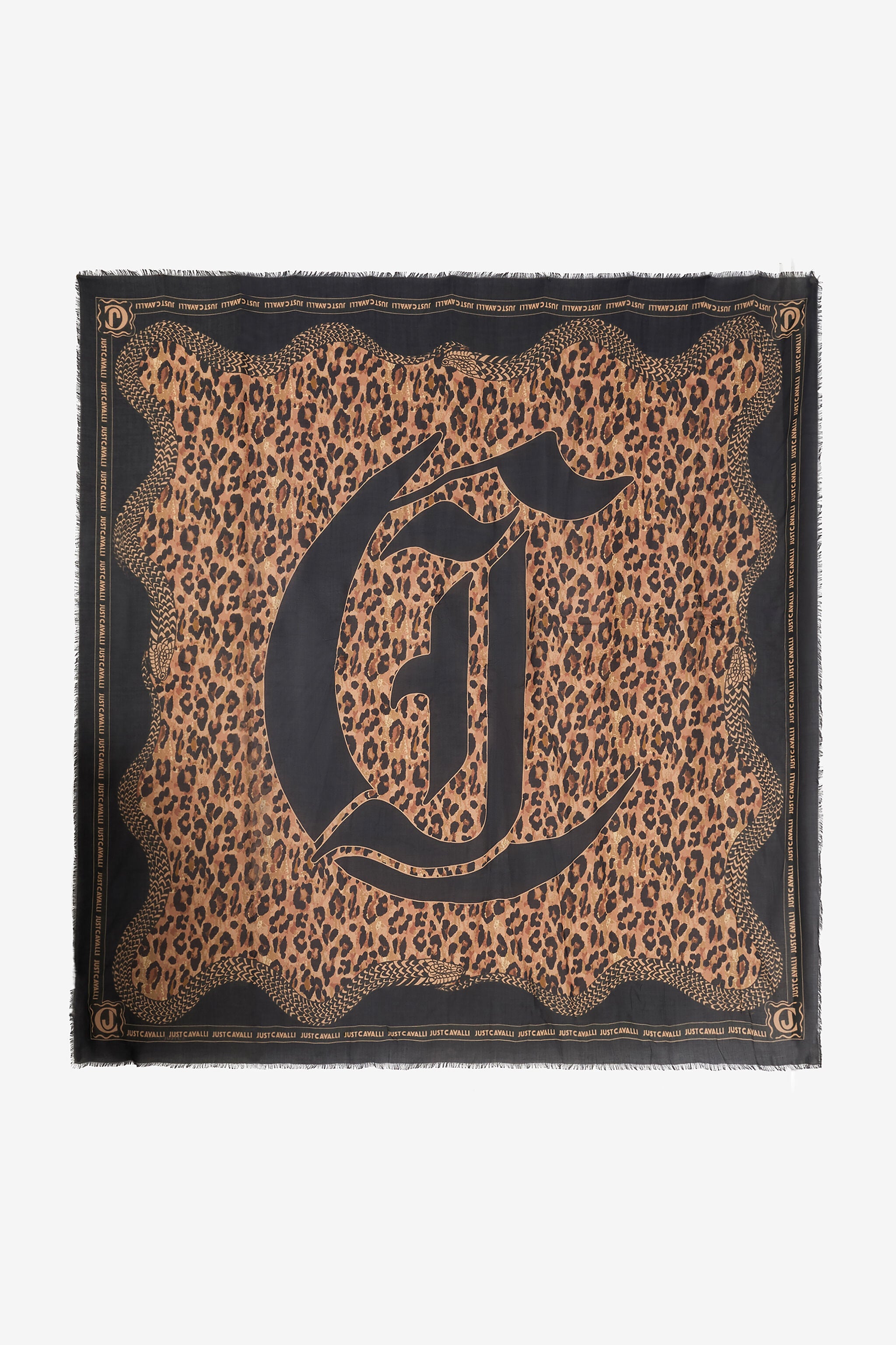 JC Jaguar Skin Scarf With JC Monogram JC Jaguar Skin Scarf With JC Monogram Light Brown TFA034-TF350