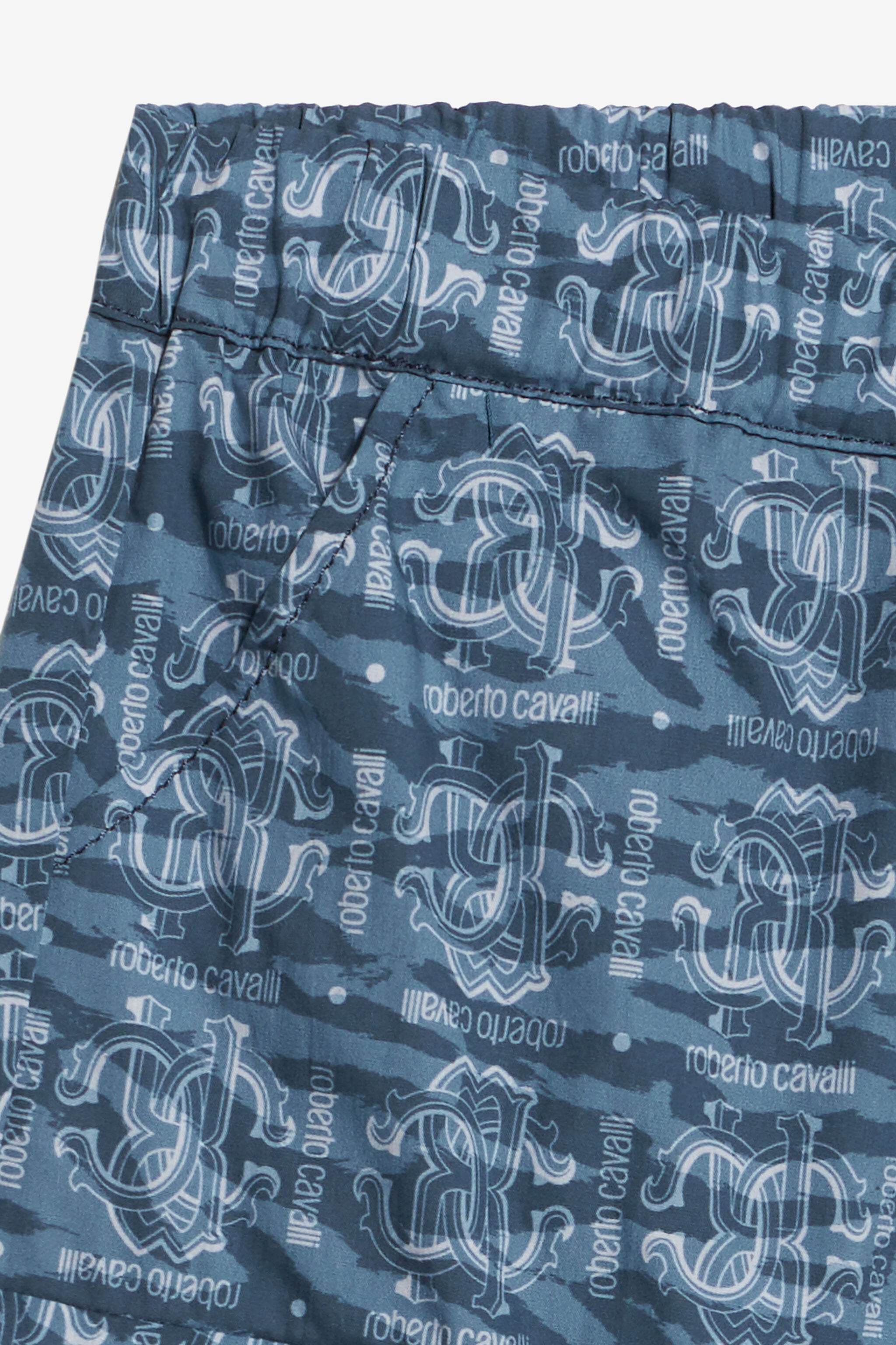 JU Cotton Shorts With All-Over Print JU Cotton Shorts With All-Over Print Blue UJT209-7MO44