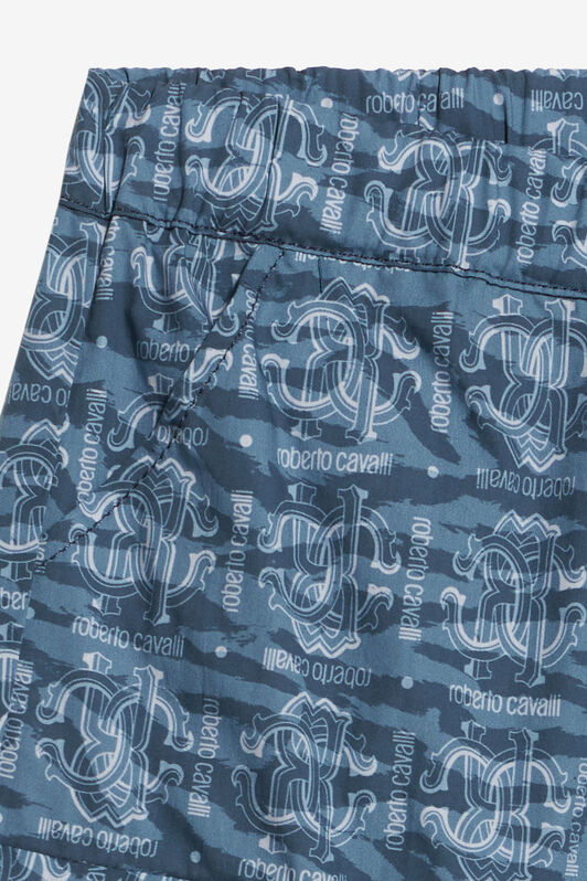 JU Cotton Shorts With All-Over Print JU Cotton Shorts With All-Over Print Blue UJT209-7MO44