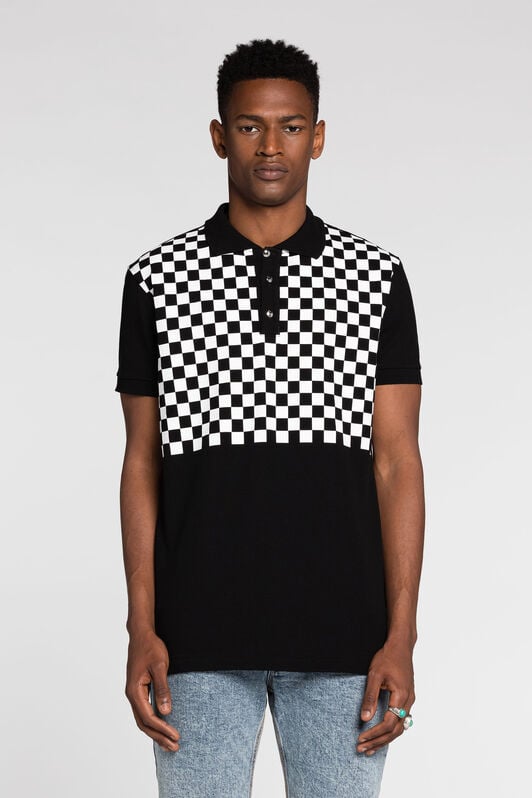 RC Checked Cotton Polo Shirt RC Checked Cotton Polo Shirt Black/White RRT64D-KB002