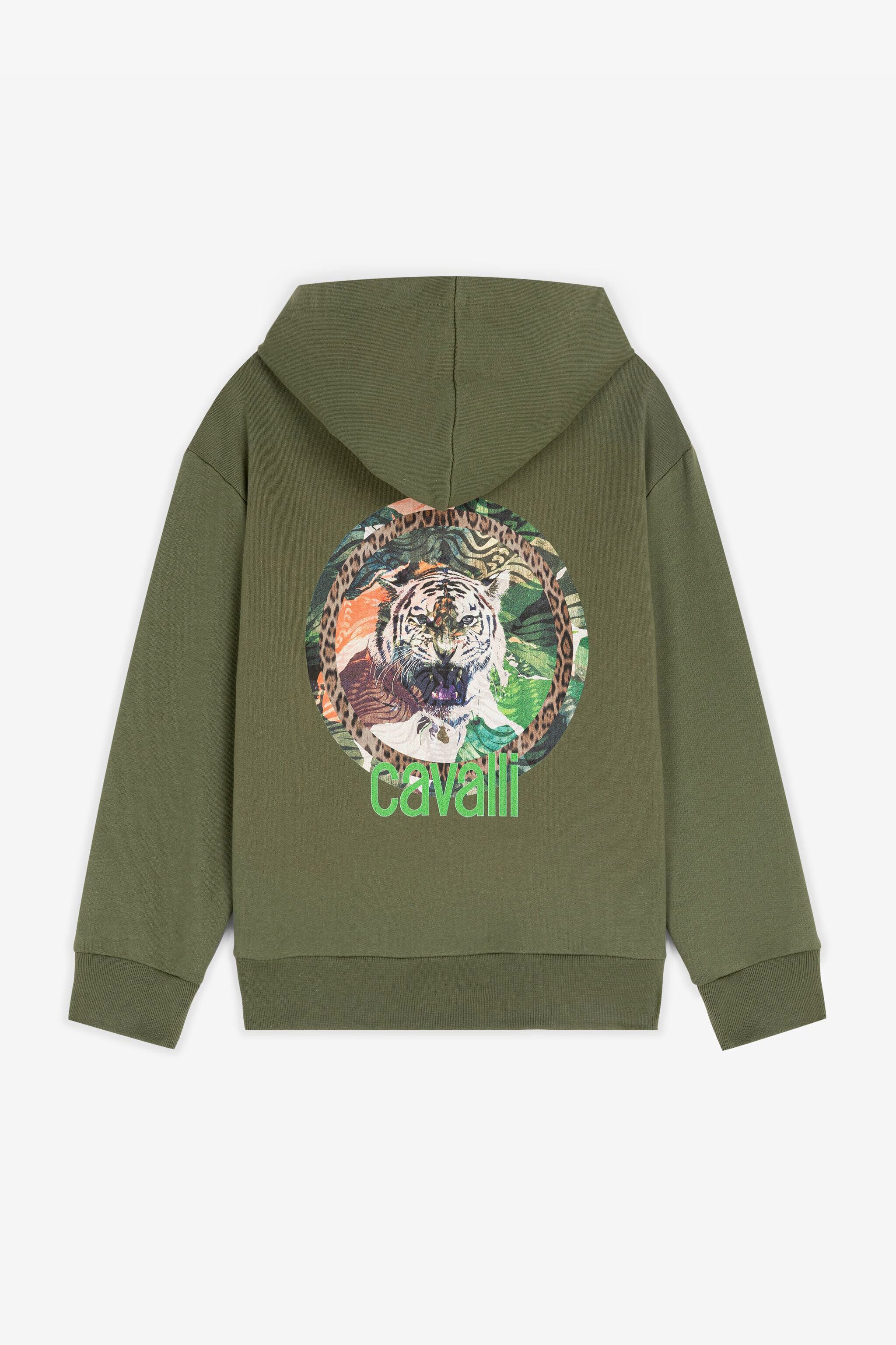 JU Hoodie aus Baumwolle mit RC-Monogramm JU Hoodie aus Baumwolle mit RC-Monogramm Grün RJT923-CF050