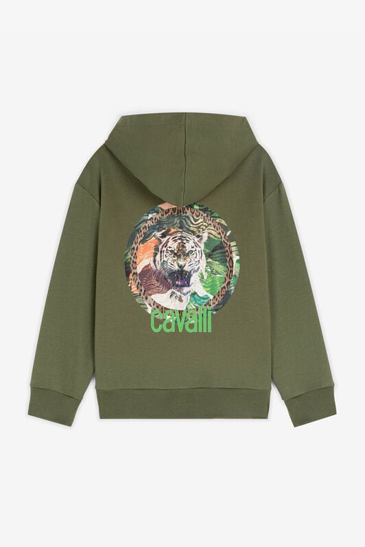 JU Hoodie aus Baumwolle mit RC-Monogramm JU Hoodie aus Baumwolle mit RC-Monogramm Grün RJT923-CF050