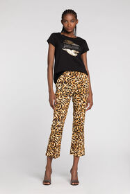 JC Just Cavalli Leopard-Print T-Shirt BLACK Q61444-Q0347